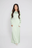 ‘ZIYA’ Satin Slip On - Sage Green
