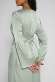 ‘ZIYA’ Satin Slip On - Sage Green