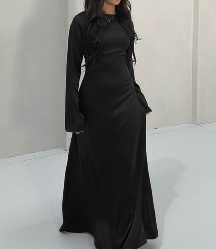 ‘ZIYA’ Satin Slip On - Black