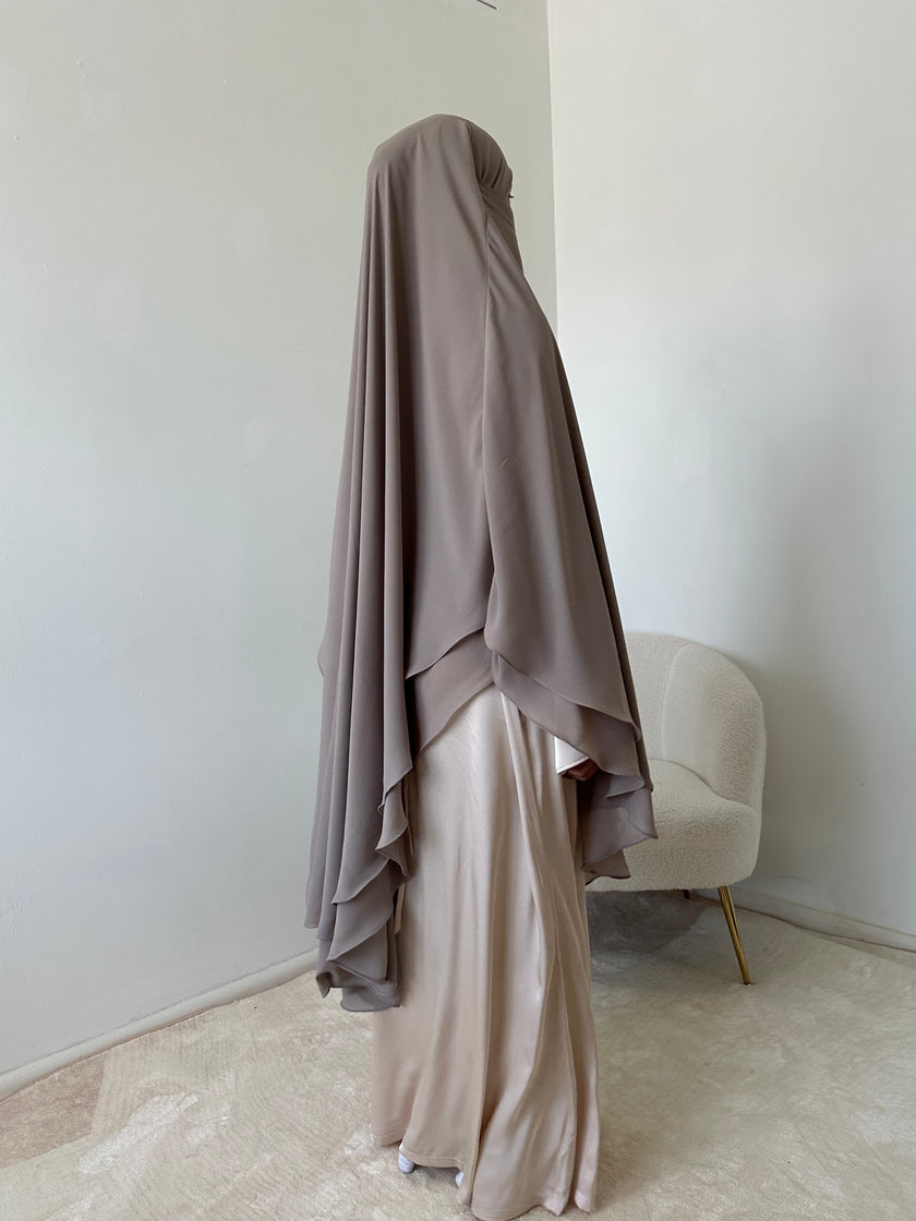 Princess Chiffon Khimar & Bow - Expresso