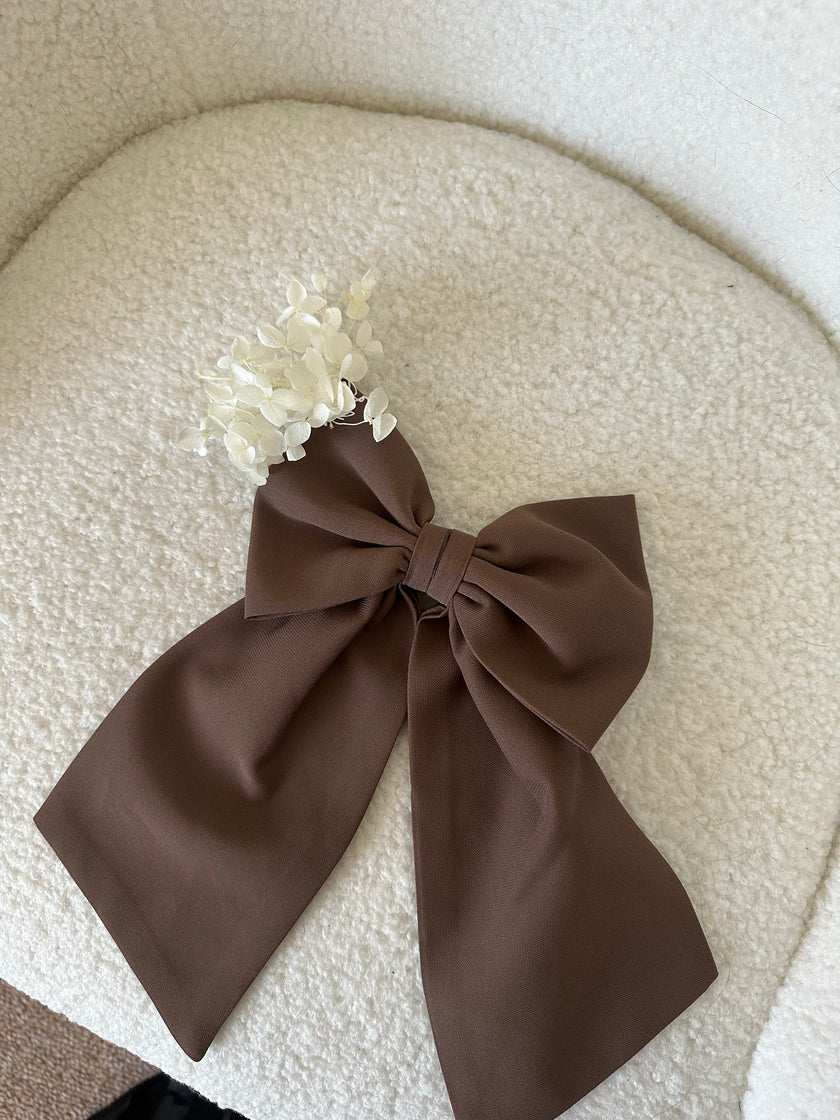 Princess Chiffon Khimar & Bow - Dark Wood