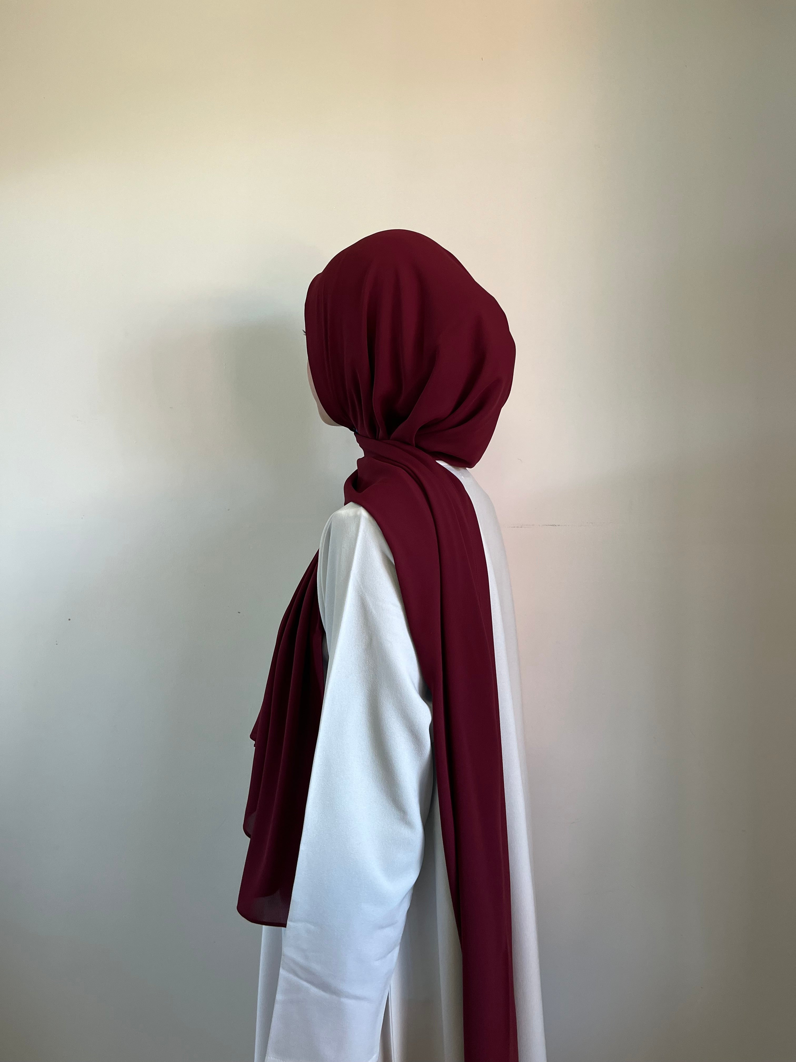 Medina Silk Maroon | Hijab | Niqab | Set