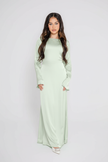 ‘ZIYA’ Satin Slip On - Sage Green