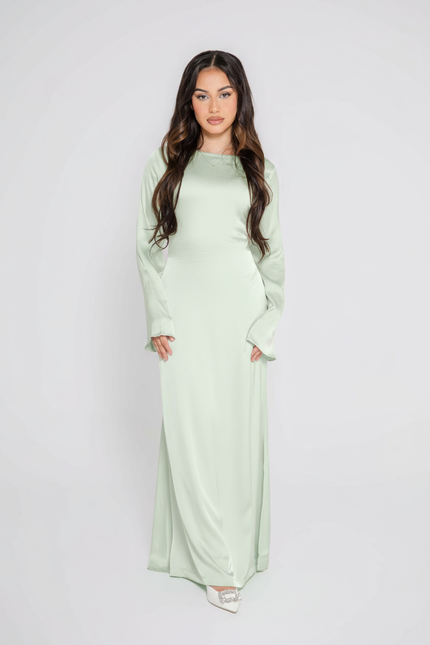 ‘ZIYA’ Satin Slip On - Sage Green