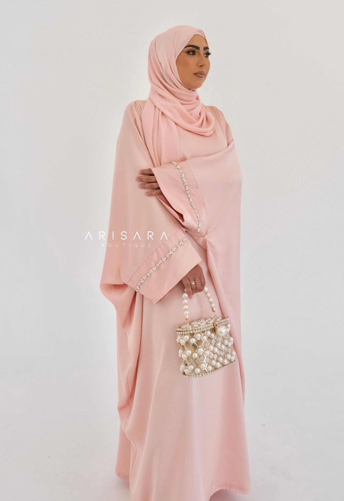 Luxury Abaya 'INAYAH' - Peach