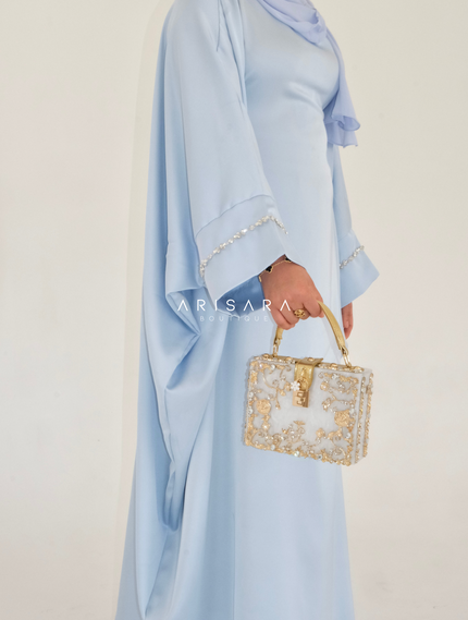 Luxury Abaya 'INAYAH' - Baby Blue