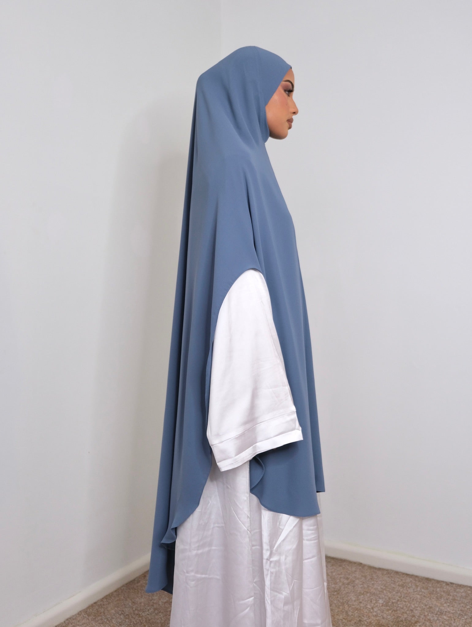 Maria Khimar Niqab Set | Steel Blue