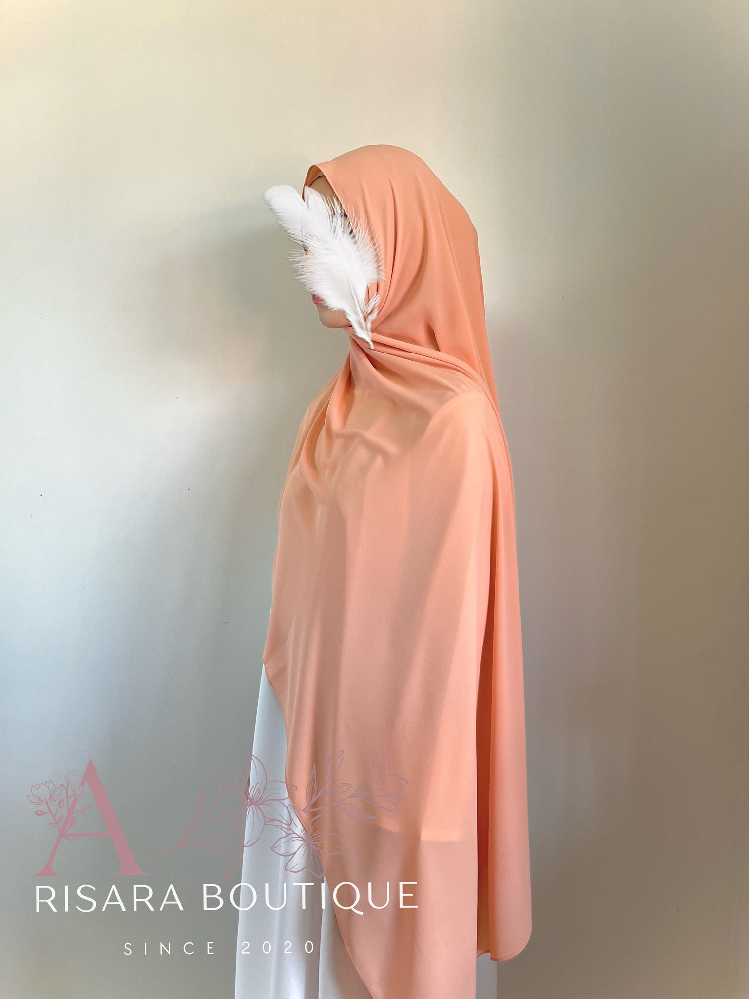 Medina Silk Peach | Hijab | Niqab | Set