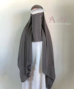 Medina Silk Charcoal | Hijab | Niqab | Set